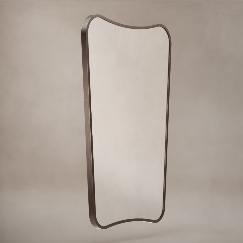Delphine Curve Mirror 60x90cm - Brushed Bronze