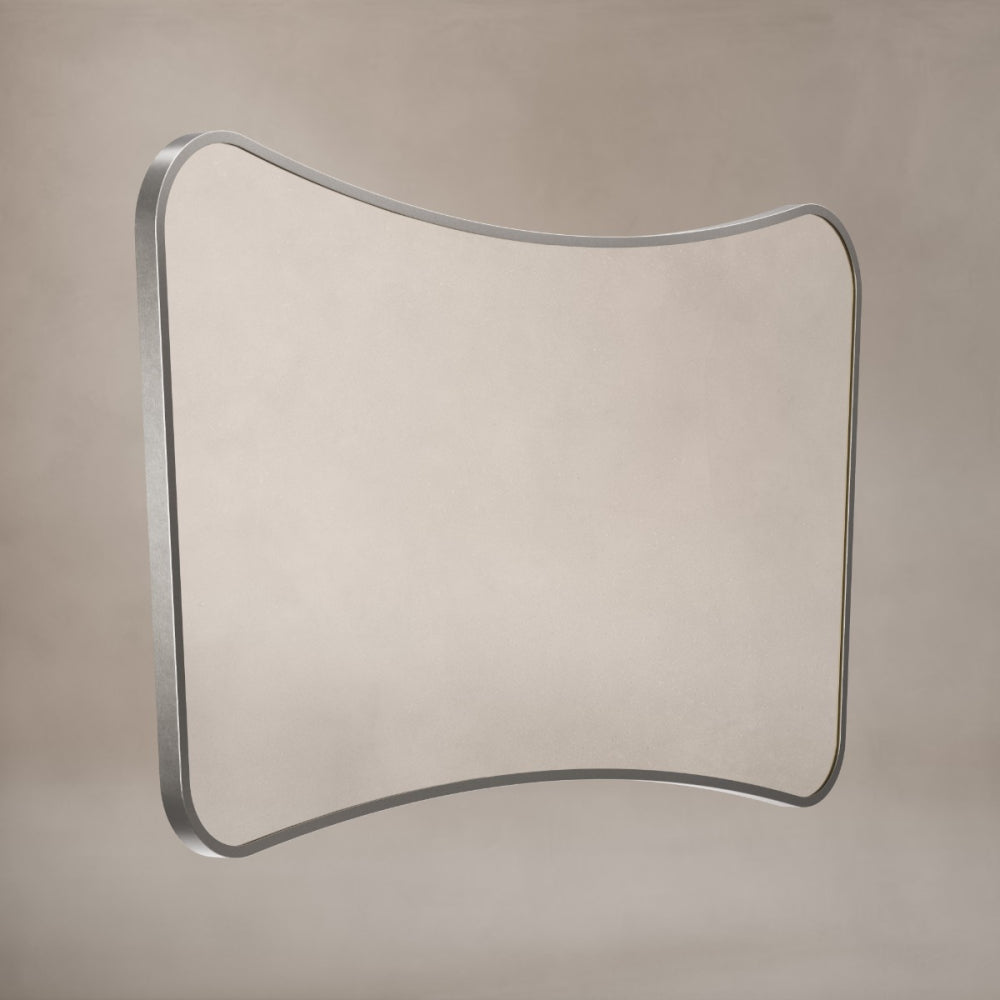 Delphine Curve Mirror 120x70cm - Brushed Nickel