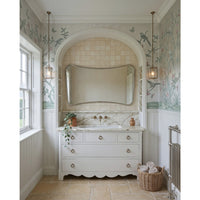 Delphine Curve Mirror 120x70cm - Brushed Nickel