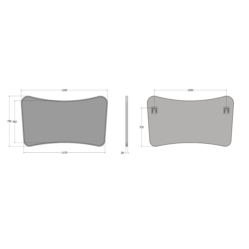 Delphine Curve Mirror 120x70cm - Brushed Bronze