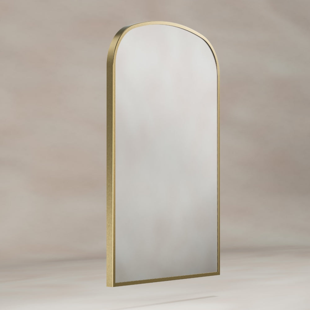 Delphine Overmantel Arch Mirror 60x90cm - Brushed Brass