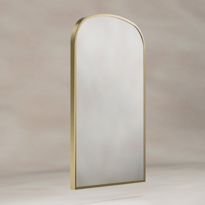 Delphine Overmantel Arch Mirror 60x90cm - Brushed Brass