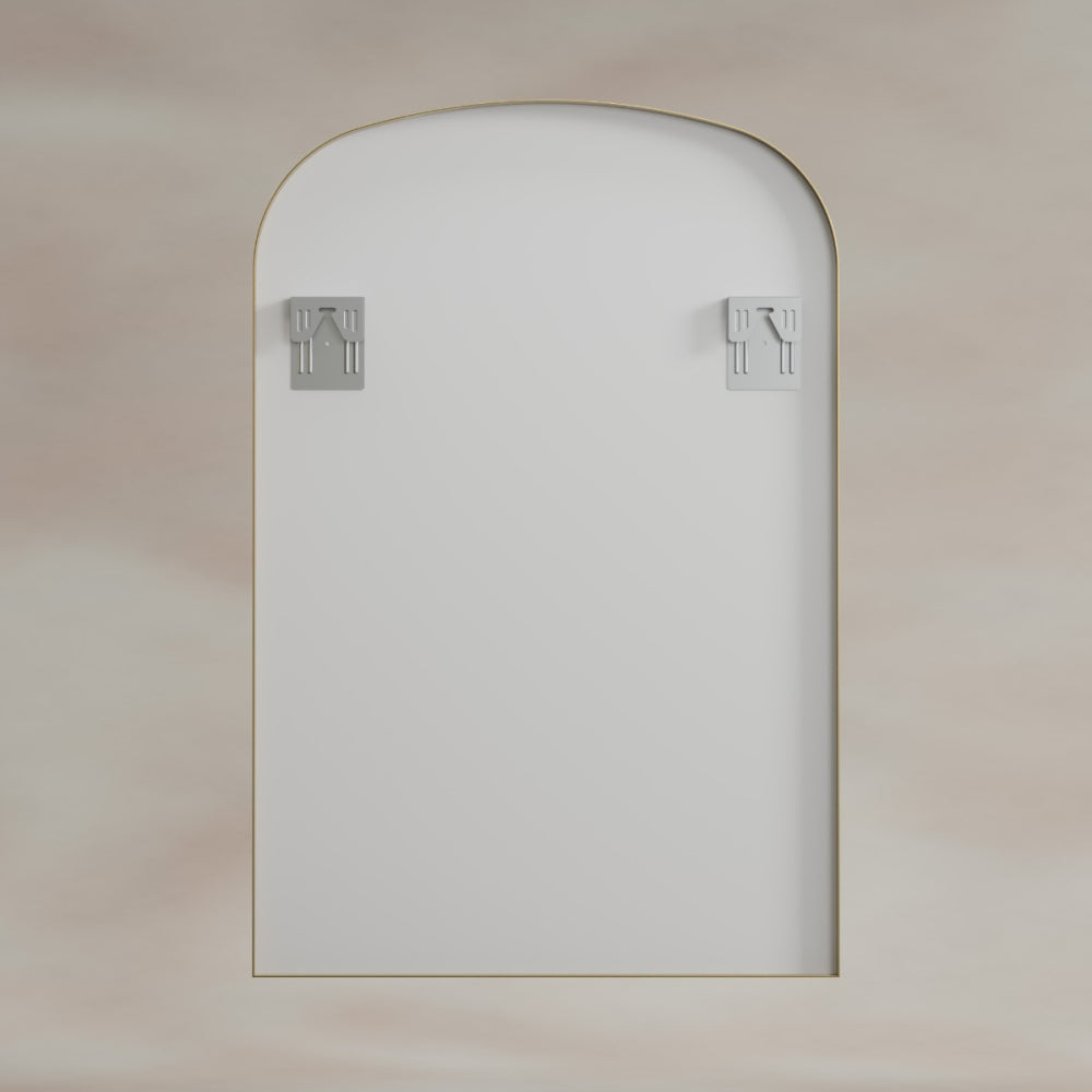 Delphine Overmantel Arch Mirror 60x90cm - Brushed Brass