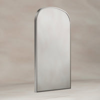 Delphine Overmantel Arch Mirror 60x90cm - Brushed Nickel