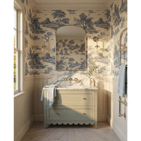 Delphine Overmantel Arch Mirror 60x90cm - Brushed Nickel
