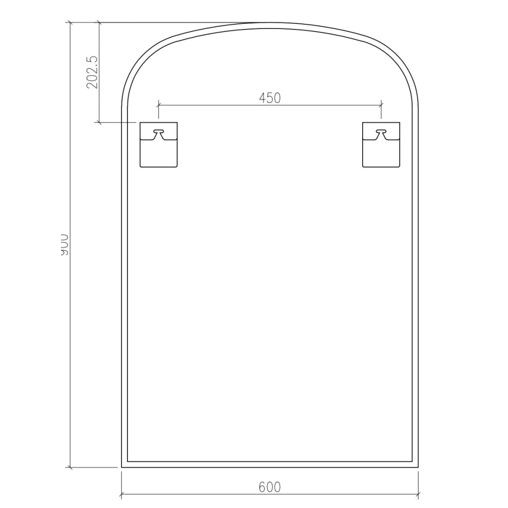 Delphine Overmantel Arch Mirror 60x90cm - Brushed Nickel