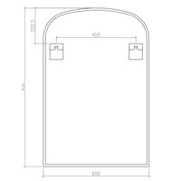 Delphine Overmantel Arch Mirror 60x90cm - Brushed Nickel