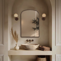 Delphine Overmantel Arch Mirror 60x90cm - Brushed Bronze