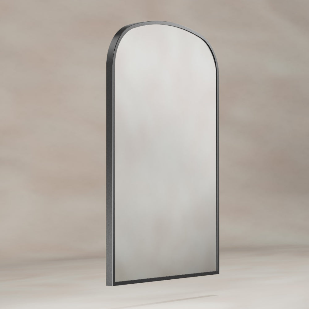 Delphine Overmantel Arch Mirror 60x90cm - Gunmetal