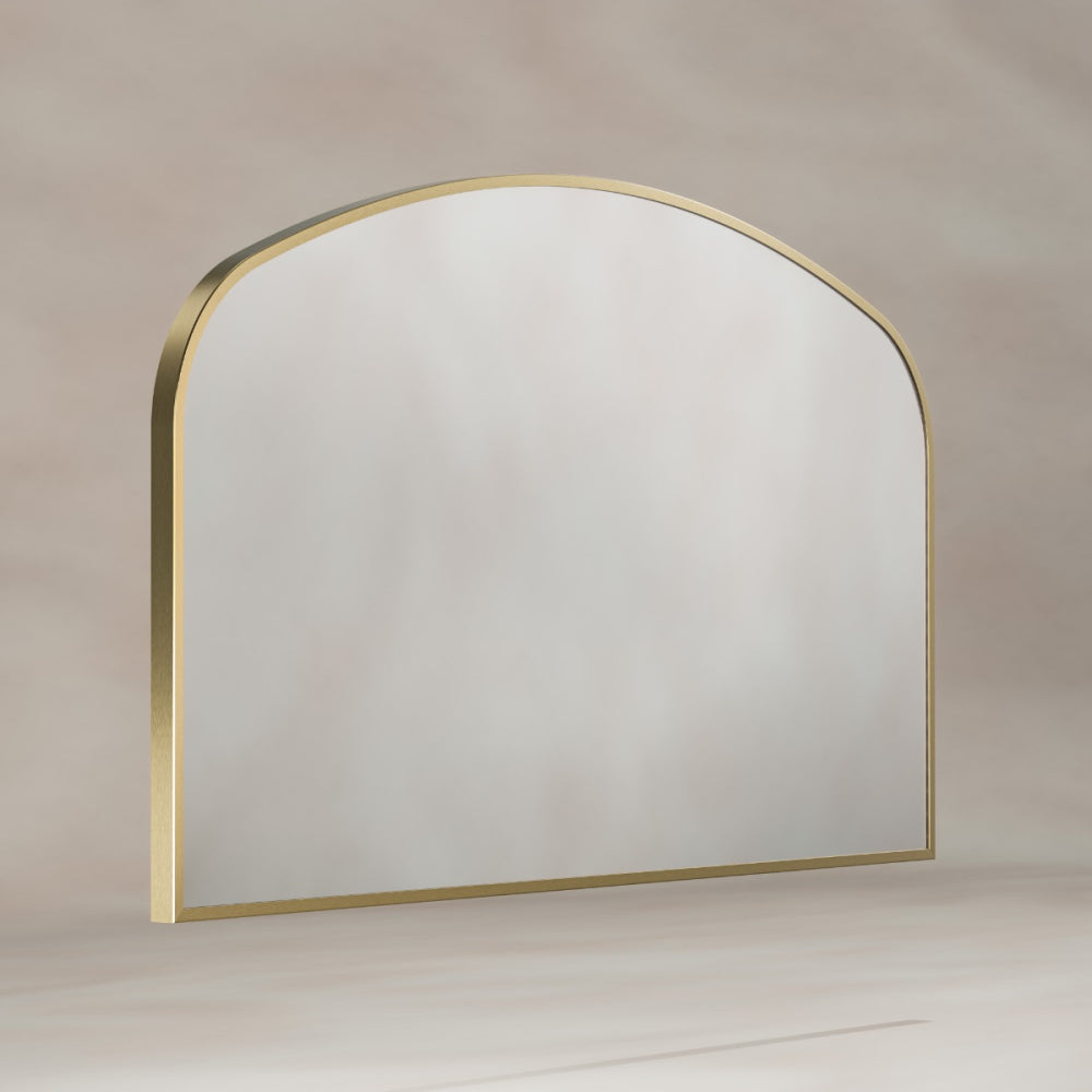 Delphine Overmantel Arch Mirror 120x70cm - Brushed Brass