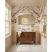 Delphine Overmantel Arch Mirror 120x70cm - Brushed Nickel