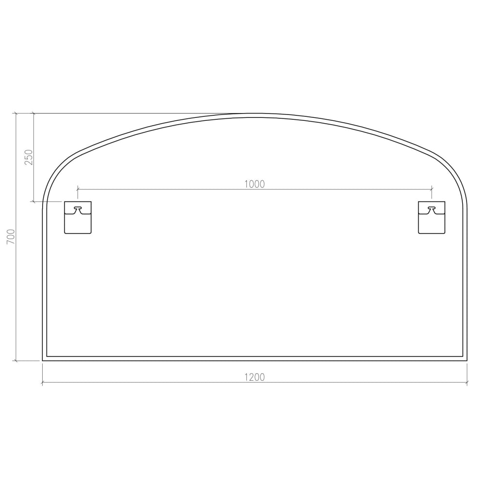 Delphine Overmantel Arch Mirror 120x70cm - Brushed Nickel
