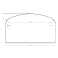 Delphine Overmantel Arch Mirror 120x70cm - Brushed Nickel