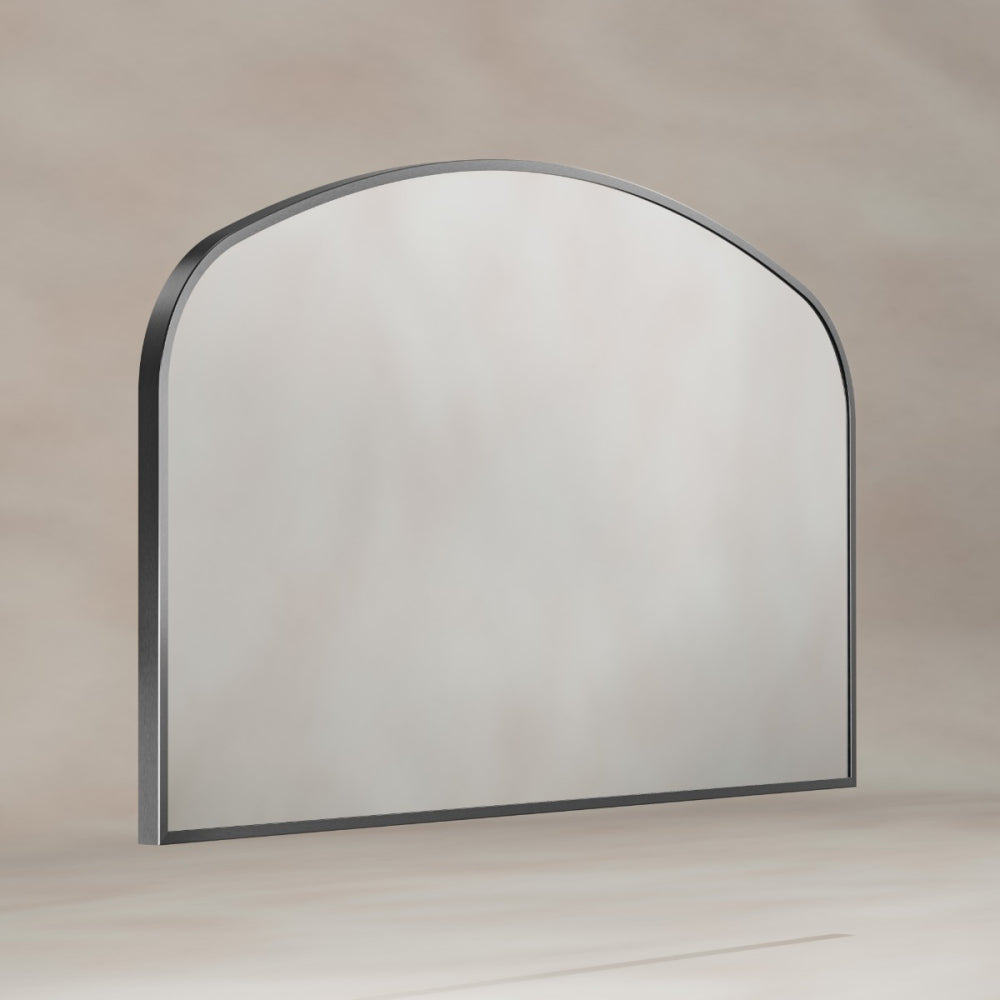 Delphine Overmantel Arch Mirror 120x70cm - Gunmetal