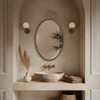 Delphine Oval Mirror 55x80cm - Brushed Brass