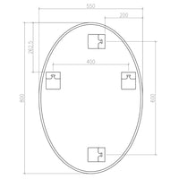 Delphine Oval Mirror 55x80cm - Brushed Nickel