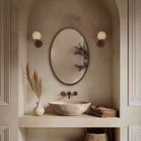 Delphine Oval Mirror 55x80cm - Brushed Bronze