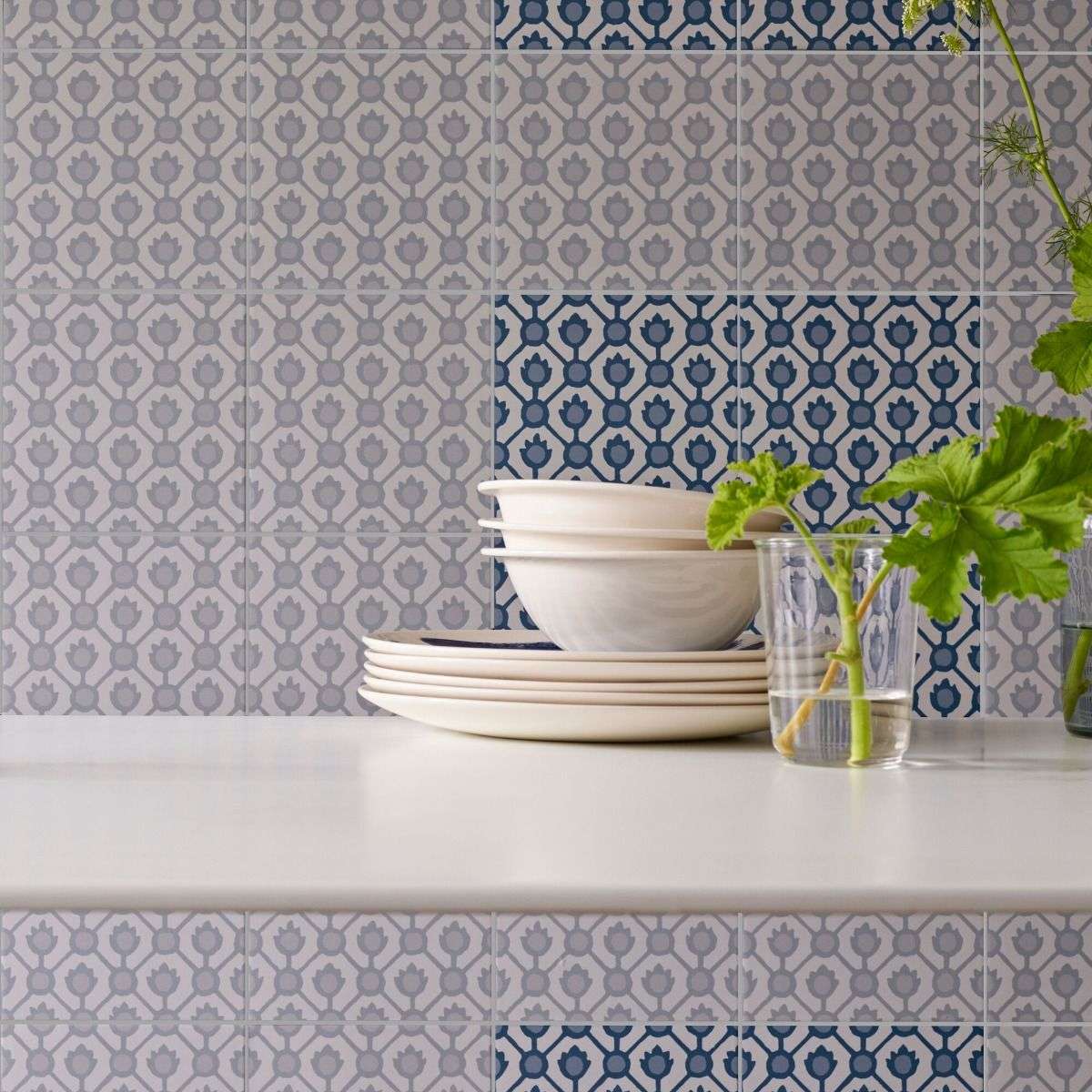 Designers Guild, Jaal, Cobalt, £86.70/M2 Decorative Tiles Sale Porcelain Decorative Tiles Fired Earth