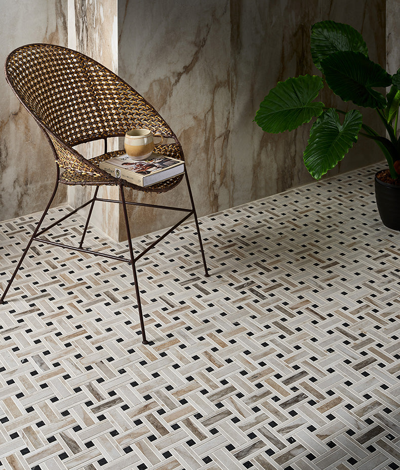 East Village Porcelain Basketweave Mosaic Oro 31.5x31.5cm