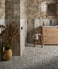 East Village Porcelain Basketweave Mosaic Oro 31.5x31.5cm Sample