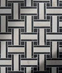 East Village Porcelain Basketweave Mosaic Bianco 31.5x31.5cm Sample