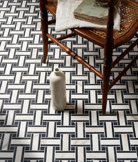 East Village Porcelain Basketweave Mosaic Bianco 31.5x31.5cm Sample