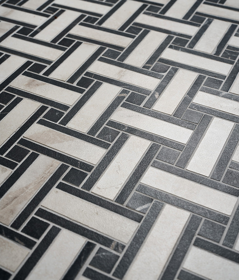 East Village Porcelain Basketweave Mosaic Bianco 31.5x31.5cm