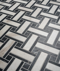 East Village Porcelain Basketweave Mosaic Bianco 31.5x31.5cm Sample