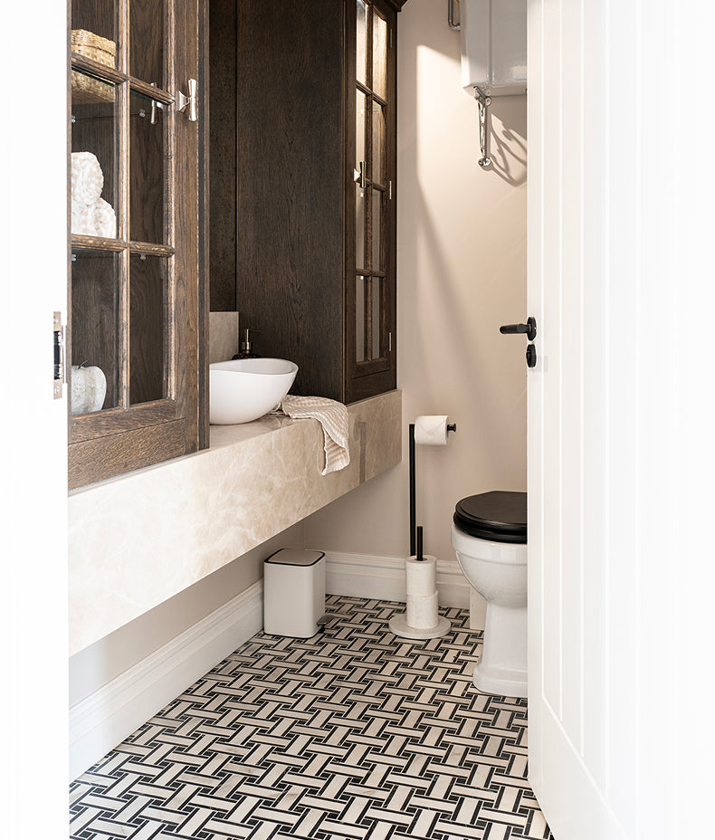 East Village Porcelain Basketweave Mosaic Bianco 31.5x31.5cm