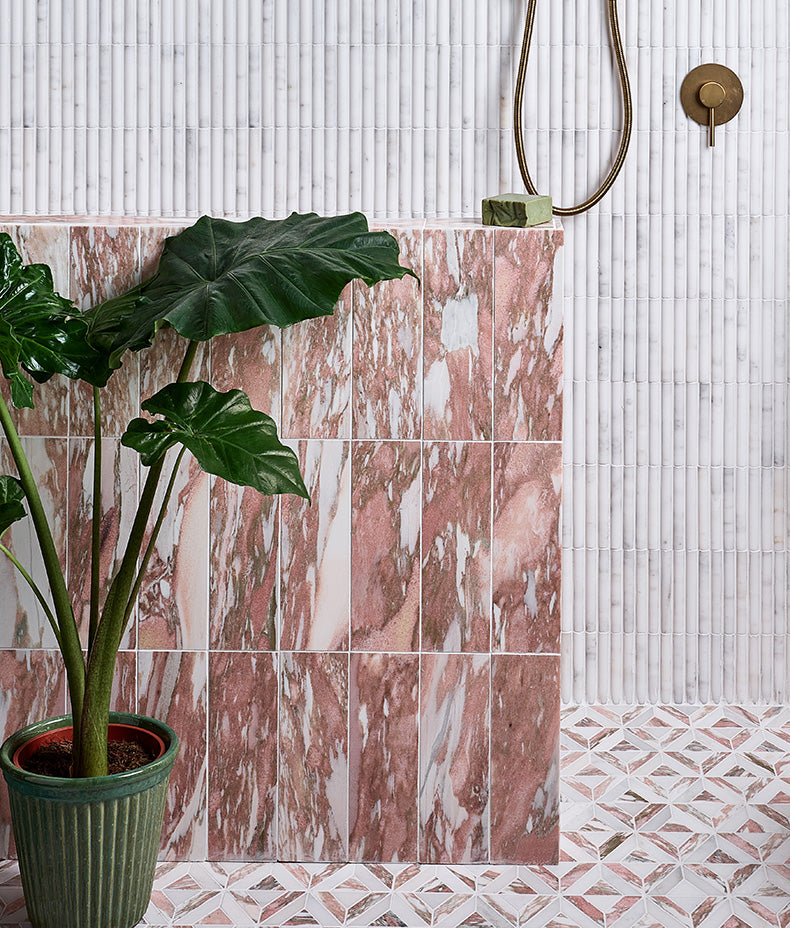 East Java Flamingo Marble Honed Brick 10cm