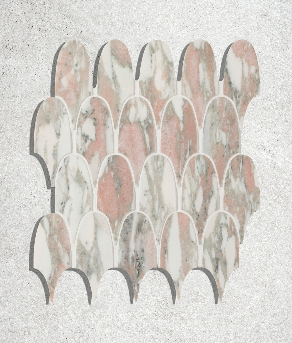 East Java Flamingo Marble Plume Mosaic 35cm