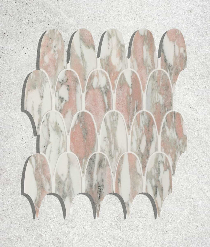 East Java Flamingo Marble Plume Mosaic 35cm Sample