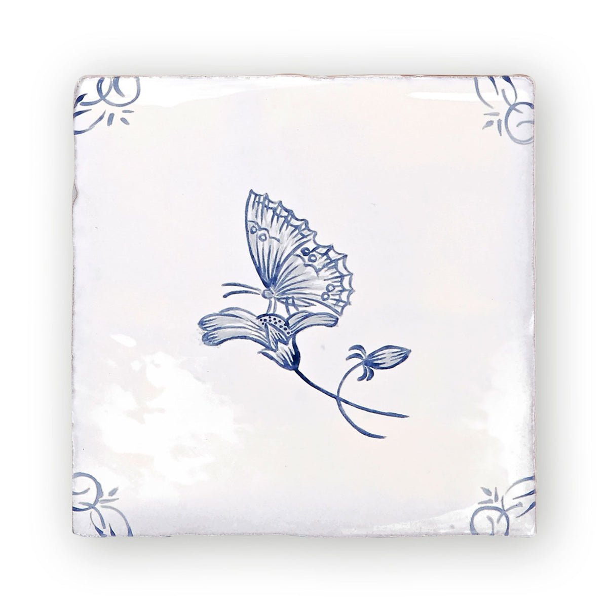 English Delft, Butterfly 2 Blue Decorative Tiles Sale Porcelain Decorative Tiles Fired Earth