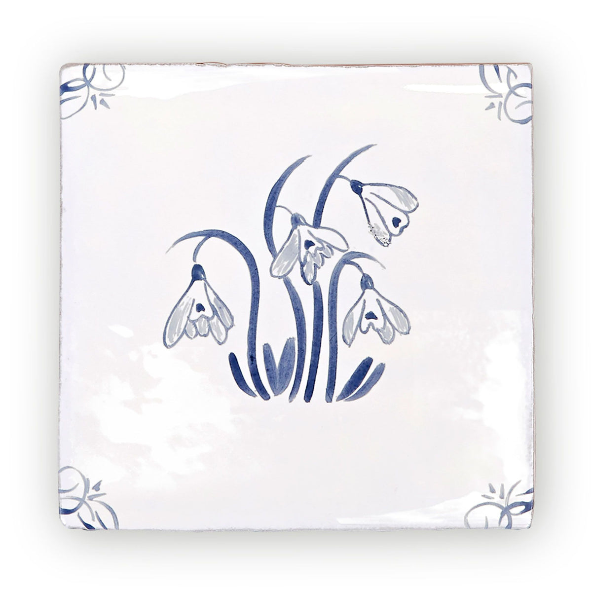 English Delft , Charcoal Snowdrop Blue Decorative Tiles Sale Porcelain Decorative Tiles Fired Earth