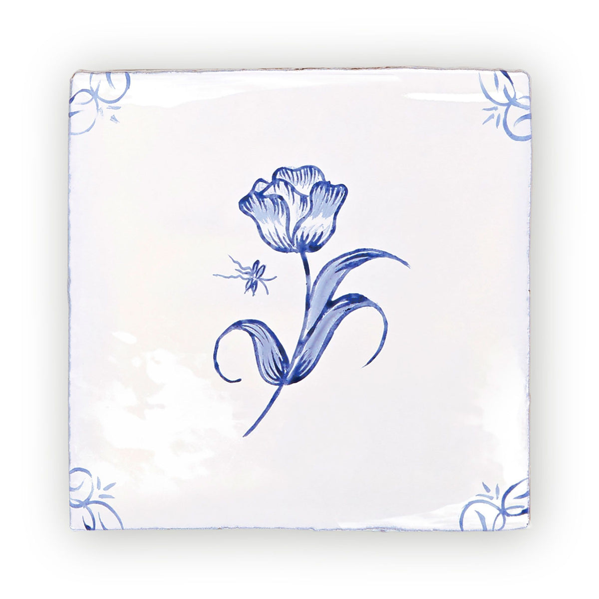 English Delft , Charcoal Tulip Blue Decorative Tiles Sale Porcelain Decorative Tiles Fired Earth