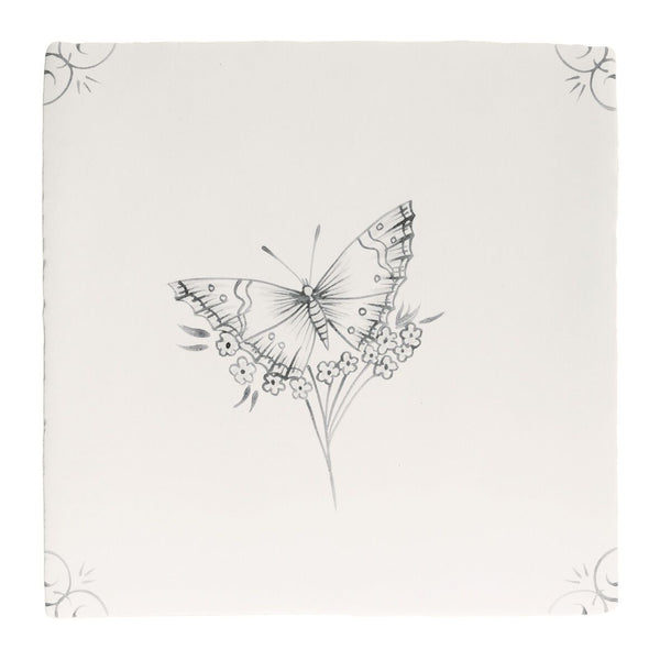 English Delft, Butterfly Grey Decorative Tiles Sale Porcelain Decorative Tiles Fired Earth