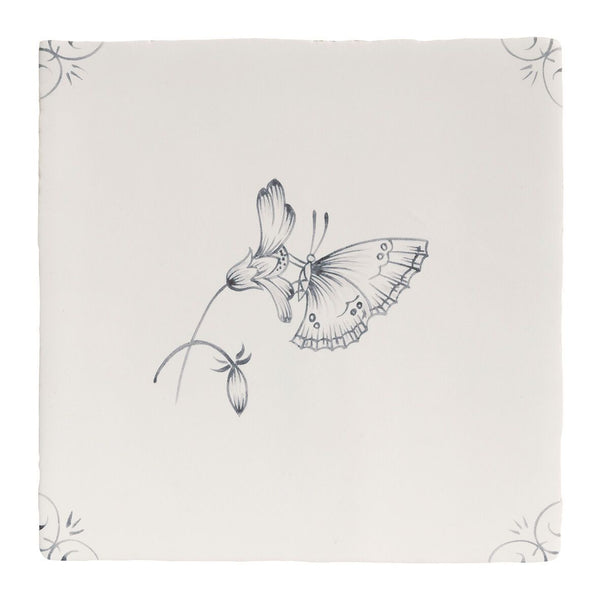English Delft, Butterfly 2 Grey Decorative Tiles Sale Porcelain Decorative Tiles Fired Earth