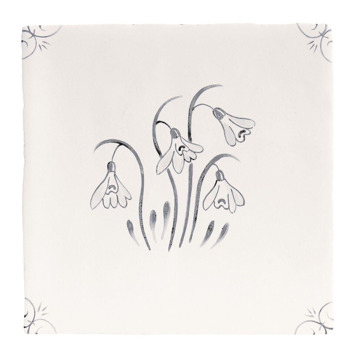 English Delft , Charcoal Snowdrop Grey Decorative Tiles Sale Porcelain Decorative Tiles Fired Earth