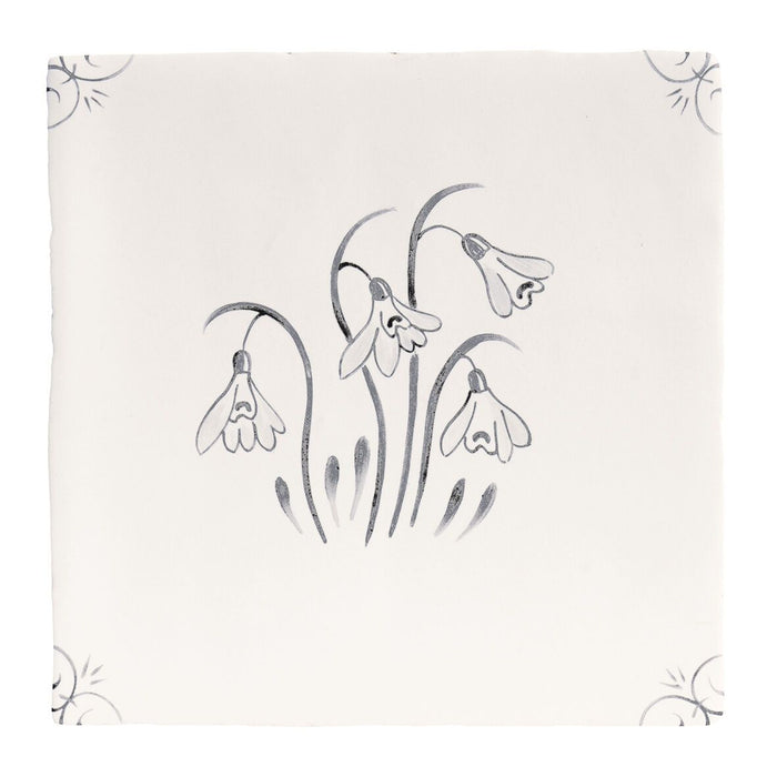 English Delft , Charcoal Snowdrop Grey Decorative Tiles Sale Porcelain Decorative Tiles Fired Earth
