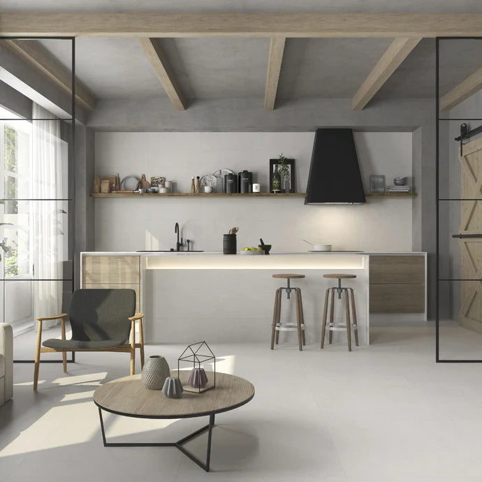 Fired Earth Form White 60 x 120 Porcelain Tile