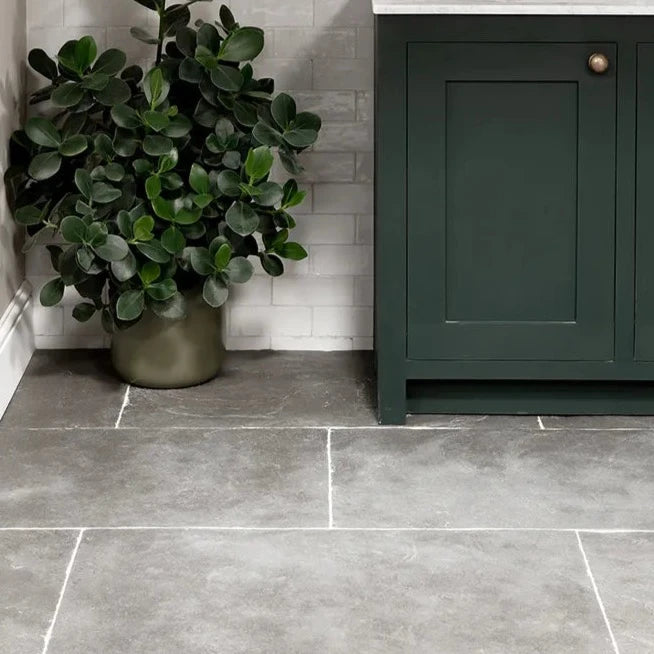 Tyrone Seasoned Finish Limestone, £80.00/ M2 Grey Tile Limestone Tiles Natural Stone Exterior Tiles Ca Pietra