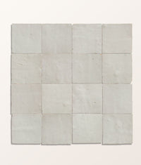 Handmade White Zellige Ceramic 10x10cm