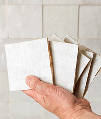 Handmade White Zellige Ceramic 10x10cm