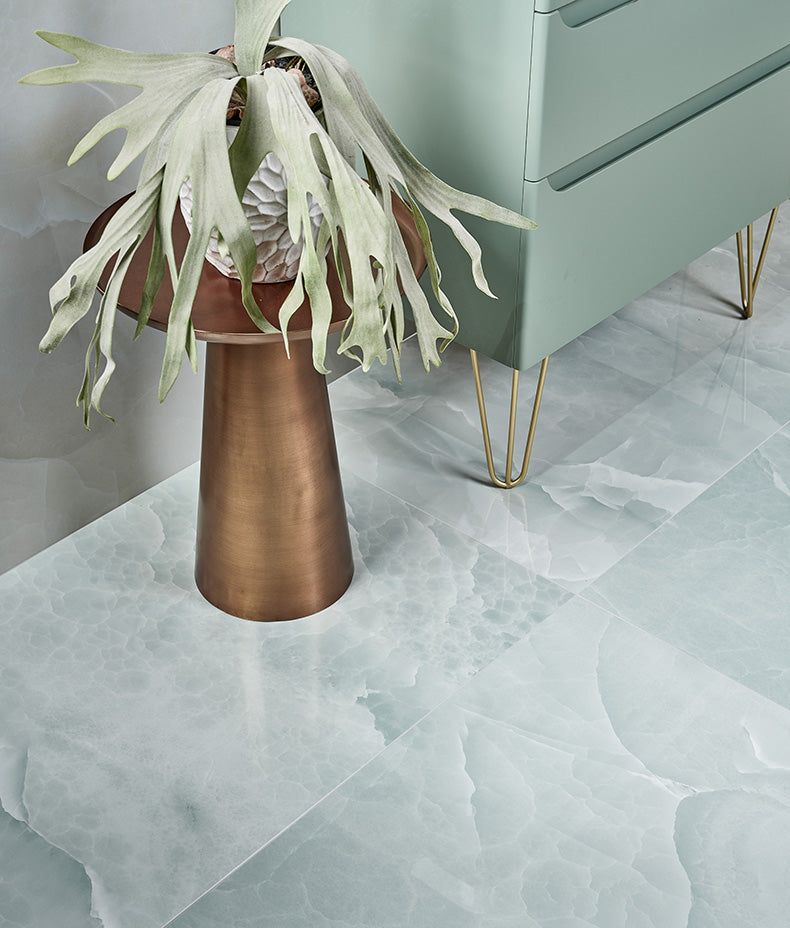 Illusion Whisper Onyx Porcelain Polished Lagoon 60x120cm Sample