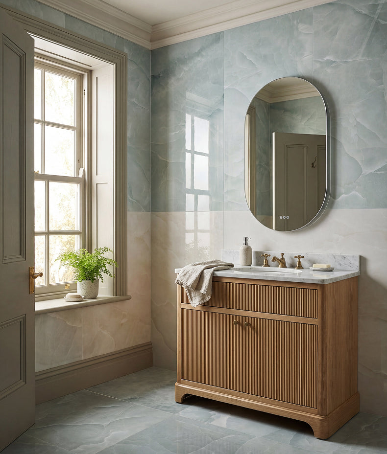 Illusion Whisper Onyx Porcelain Polished Mist 60x120cm Sample