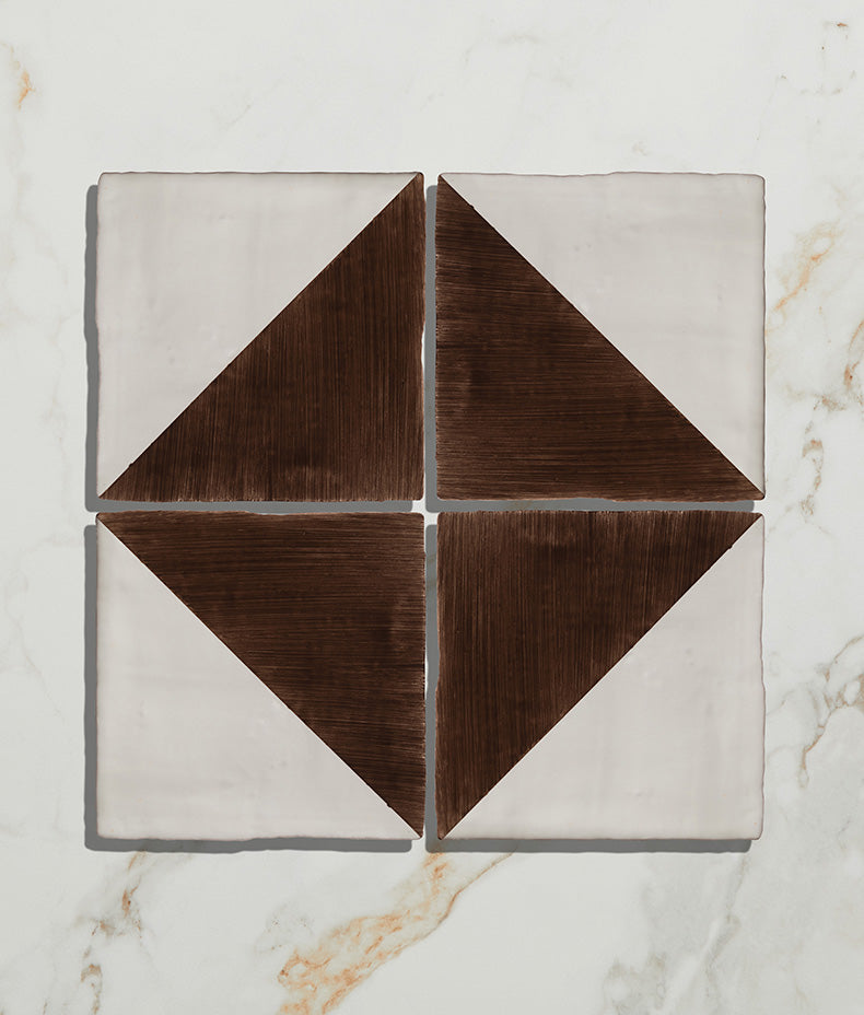 STUDIO Jamboree Handpainted Ceramic Chocolate Tri 13x13cm Sample