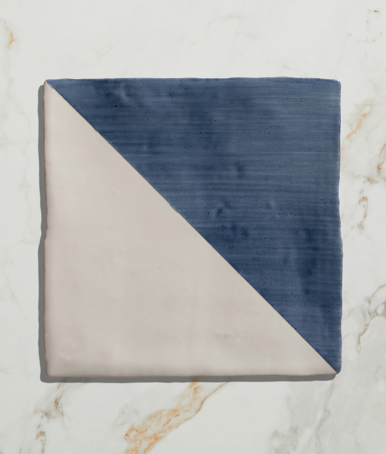 STUDIO Jamboree Handpainted Ceramic Denim Tri 13x13cm Sample