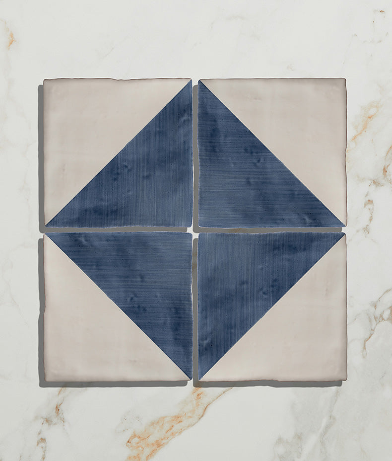 STUDIO Jamboree Handpainted Ceramic Denim Tri 13x13cm Sample