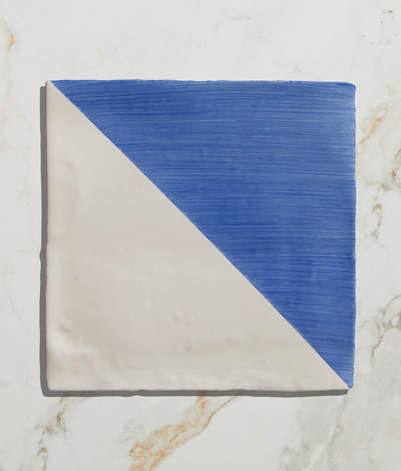STUDIO Jamboree Handpainted Ceramic Greek Blue Tri 13x13cm Sample