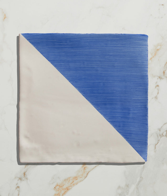 STUDIO Jamboree Handpainted Ceramic Greek Blue Tri 13x13cm Sample